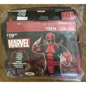 DEADPOOL Marvel Muscle Chest Costume Teen (28-30) New Halloween Mask Jumpsuit